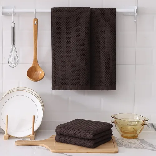 Miniatura 41 de Kitinjoy - Paños de cocina de 100 % algodón, tela de tejido gofrado, paño de limpieza ultrasuave, absorbente y de secado rápido. Beige
