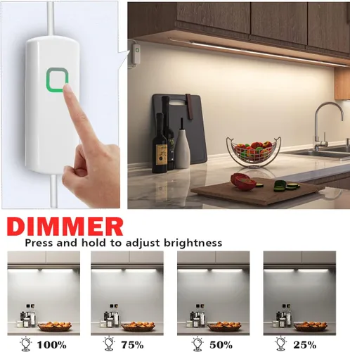 Miniatura 2 de MYPLUS Iluminación LED para debajo del gabinete, kit de barra de luz LED de 12 pulgadas con blanco cálido de 1260 lúmenes, 14 W, luz LED de encimera