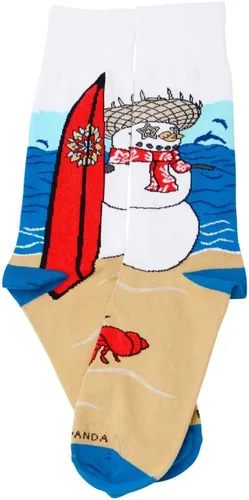 Calcetines surfistas de muñeco de nieve para hombre (adulto grande), Beige, blanco, rojo, azul, azul claro, gris, negro