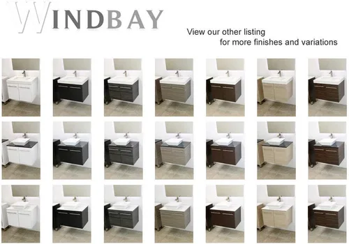 Miniatura 7 de Juego de lavabo flotante para montaje en pared, tocador de textura blanca en relieve, fregadero de cerámica para encimera de piedra plana negra, 30