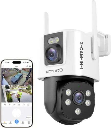 Miniatura 11 de xmartO Kit de cámara inalámbrica de 4 lentes duales, sistema de seguridad de largo alcance de malla WiFi6 de 8 vistas, NVR de doble banda 4K de 16