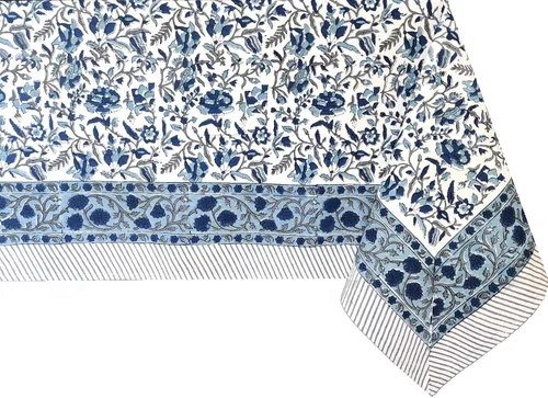 Miniatura 77 de ATOSII Mantel 100% algodón, Amara, floral, hecho a mano, rectangular, de lino, para cocina, comedor, fiestas, bodas, exteriores, picnics, Pascua