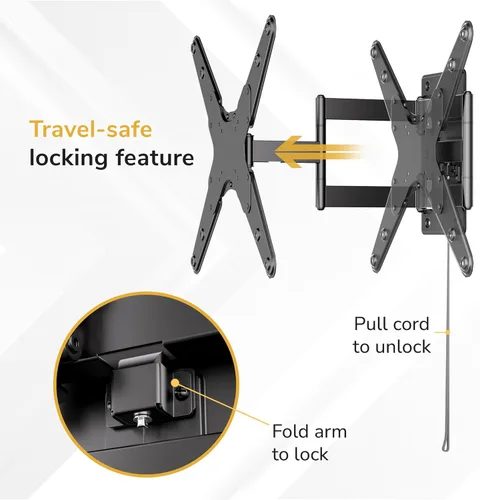 Miniatura 2 de Mount-It! Soporte de pared para TV RV con cerradura de 23 a 55 pulgadas, soporte de pared de movimiento completo para cámper y remolque de viaje