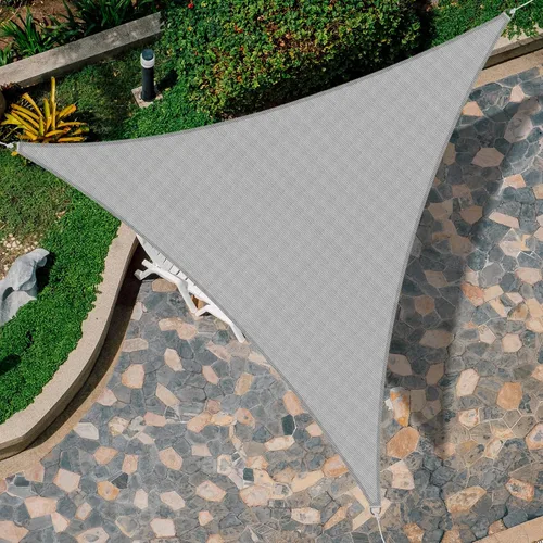 Miniatura 14 de Toldo Vela Triangular de Sombra 2'x2'x2' Toldo Resistente a los Rayos UV Cubierta para Patio Exterior Pérgola Patio Trasero Terraza Jardín Porche