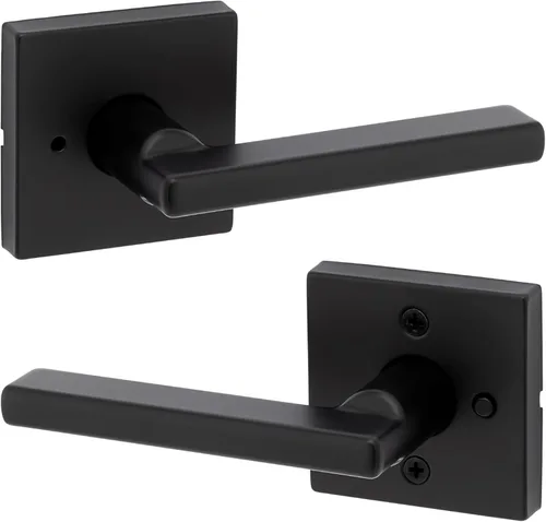 Miniatura 39 de Kwikset Halifax Manija interior de puerta de privacidad con cerradura, manija de puerta para baño y dormitorio, cerradura de botón de presión sin