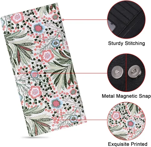 Miniatura 199 de HUA ANGEL Billetera para mujer, ultra delgada y delgada, con bloqueo RFID, tarjetero de crédito, doble embrague, carteras largas, regalo para A-ámbar