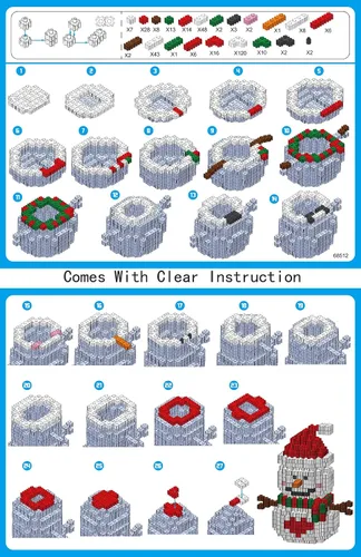 Miniatura 6 de Bloques de construcción de Navidad compatibles con Lego, muñeco de nieve de Navidad, micro bloques apilables, juguetes nuevos, caja de regalo