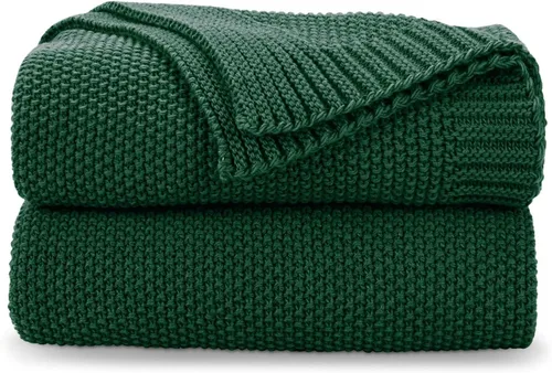 Miniatura 15 de CozeCube Manta verde oliva de punto trenzado suave y acogedora para cama, sofá, sala de estar, manta decorativa de Navidad ligera y cálida, 50 x 60