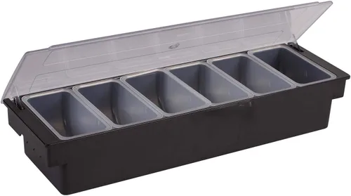 Miniatura 4 de Winco Soporte para condimentos, 4 compartimentos, base de plástico negro