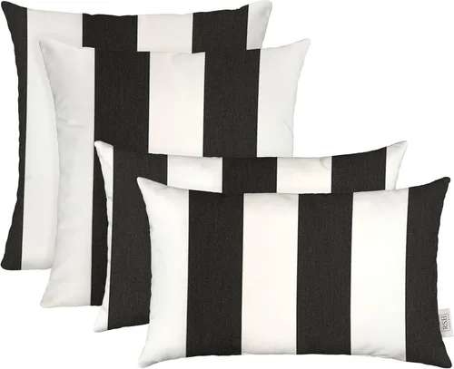 Miniatura 46 de RSH DECOR: Sunbrella Lumbar & Square Pillows Set of 4 20" x 12" & 17" x 17" Water & Fade-Resistant Fabric Outdoor Throw Pillows for Patio