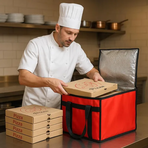 Miniatura 7 de Bodaon Bolsa de entrega de pizza aislada, 16 x 16 x 14 pulgadas, bolsas calentadoras de pizza para llevar caliente, bolsa de entrega comercial
