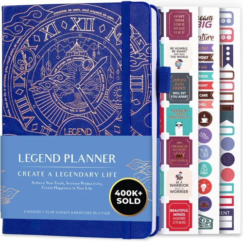 Miniatura 11 de Planificador Legend – planificador de vida semanal y mensual sin fecha para alcanzar tus objetivos y vivir feliz. Cuaderno organizador, diario