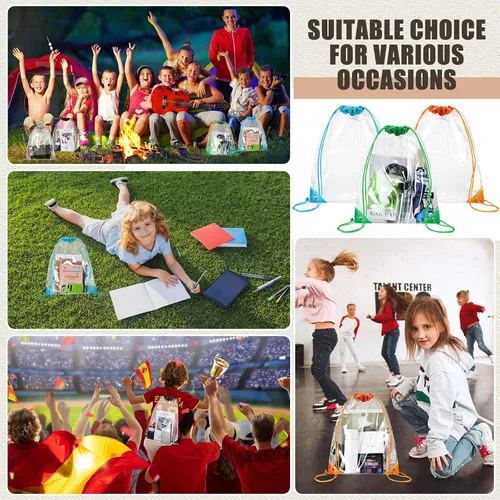 Miniatura 6 de 50 bolsas transparentes con cordón, bolsas de PVC deportivas, a granel, transparente, para estadio, impermeable, mochila transparente para gimnasio