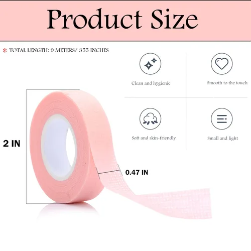 Miniatura 5 de 6 rollos de cinta adhesiva para pestañas, cinta adhesiva de tela para extensión de pestañas, cinta de microporo transpirable de tela