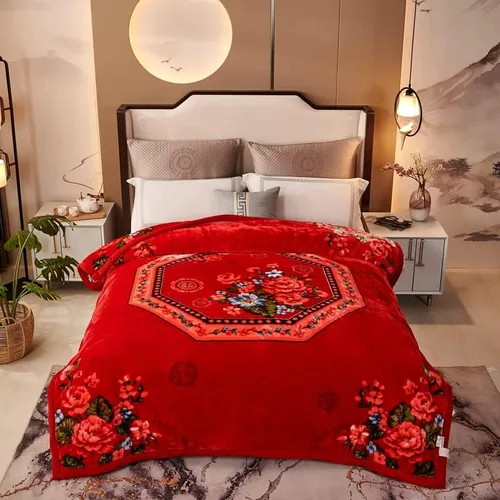 Miniatura 9 de LGYKUMEG Manta coreana de forro polar grueso de doble capa, tamaño Queen de 9 libras, 2 capas reversible, ultra suave, sedosa felpa cálida para sofá