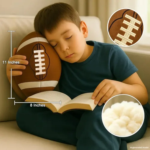 Miniatura 9 de CatchStar Almohada de felpa de fútbol para niños: suave doble costura 1000+ tiro probado juguete de peluche duradero - Regalos de juego