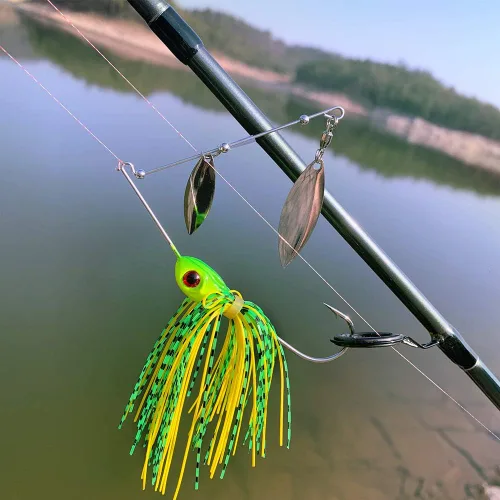 Miniatura 2 de Spinnerbait - Señuelo de pesca de metal duro, kit de cebos giratorios para lubina, trucha, lucio, salmón, lucioperca, agua dulce y salada, 5