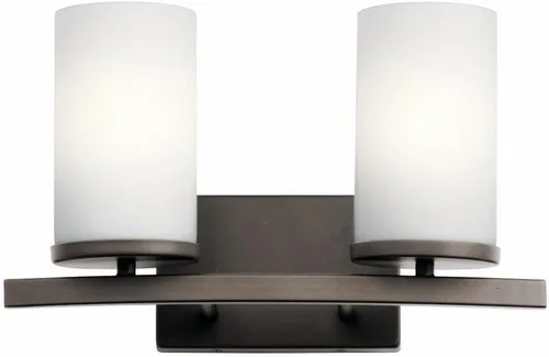 Miniatura 41 de Kichler Crosby 45495NI - Aplique de pared de 9.25 pulgadas en níquel cepillado, 1 luz contemporánea para pasillo o baño con cristal de ópalo