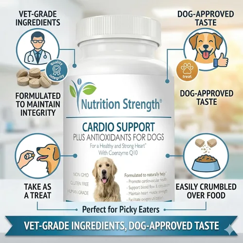 Miniatura 7 de Soporte cardiovascular para perros más antioxidante, L-carnitina, L-taurina, con coenzima Q10 y vitamina E, promueve un corazón de perro saludable
