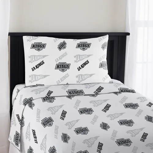 Miniatura 8 de Juego de sábanas tamaño Twin de Boston Bruins NHL con licencia oficial - Ropa de cama cómoda con logotipos del equipo repetidos para fanáticos