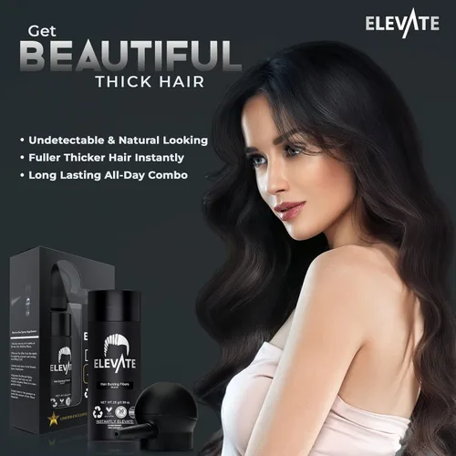 Miniatura 4 de ELEVATE Kit 2 en 1 de perfeccionamiento del cabello El juego incluye fibras espesadoras naturales y boquilla aplicadora de spray Oculta y espesa