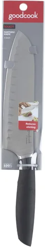 Miniatura 5 de GoodCook Touch - Cuchillo Santoku de 7 pulgadas, acero de alto carbono, agarre cómodo antideslizante, hoja de cuchillo con hoyuelos para cortar