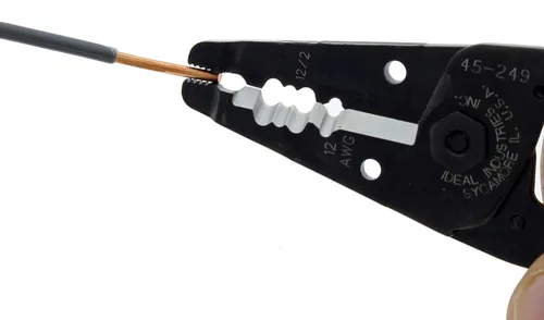 Miniatura 8 de IDEAL Electrical 45-249 12/2 NM T-Stripper - 2/12 AWG, pelacables con agujeros de bucle, nariz de alicate, apertura automática con resorte