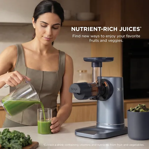 Miniatura 5 de Ninja NeverClog - Exprimidor de prensa en frío, potente exprimidor eléctrico de masticación lenta con control de pulpa, capacidad XL, jarra de jugo