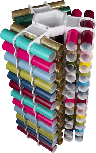 Miniatura 7 de ArtBin - Torre de almacenamiento (12 rollos de vinilo), color blanco Torre de almacenamiento de vinilo