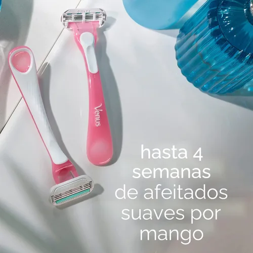 Miniatura 3 de Gillette Venus Maquinillas de afeitar desechables sensibles para mujeres con piel sensible, 6 unidades, ofrece un afeitado cercano con comodidad