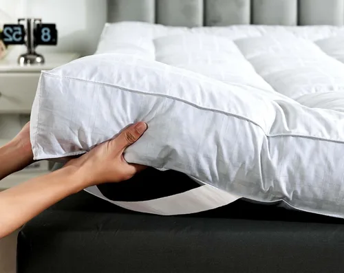 Miniatura 11 de WhatsBedding 3 Inch Feather Bed Mattress Topper, Duck Feather Memory Foam Bed Topper, Soft Fluffy Supportive Pressure Relief Mattress, Twin Size, 39