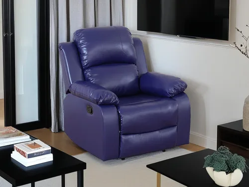 Miniatura 15 de Sofá reclinable manual moderno, sofá reclinable de cuero de 3 plazas, sofá reclinable de sala de estar, sofá con portavasos y mesa abatible