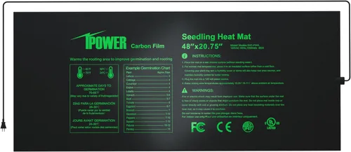 Miniatura 11 de iPower Tapete térmico de siembra de 10 x 20.75 pulgadas con película de carbono mejorada, almohadilla de inicio de germinación de plantas