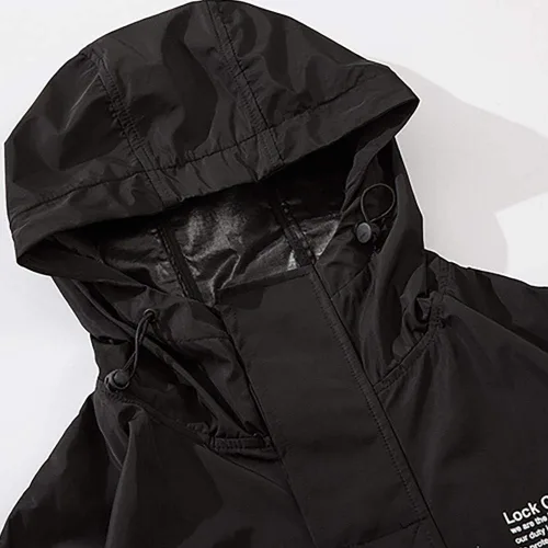 Miniatura 6 de MFCT Cortavientos impermeable Techwear con capucha de embudo para hombre