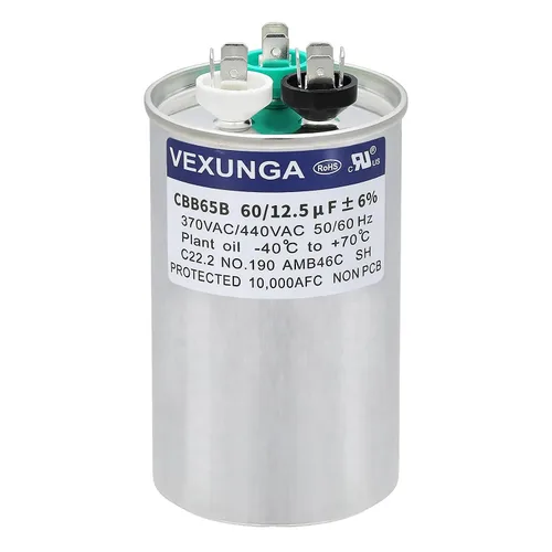 Miniatura 14 de VEXUNGA - 25/5 uF 25+5 MFD 370V o 440V Condensadores redondos de arranque dual 25 5 uF 370 440 Volt VAC CBB65 Condensadores para acondicionador