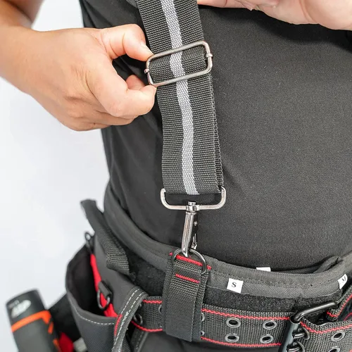 Miniatura 8 de MELOTOUGH Tirantes de cinturón de herramientas, tirantes de trabajo de construcción para hombres, soporte desmontable para teléfono, cómodo cojín
