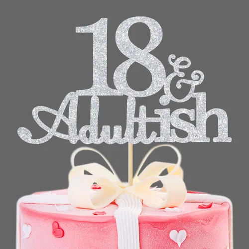 Decoración de pastel de 18 y Adultish para fiesta de cumpleaños de dieciocho años, decoraciones de pastel de tiempo para adultos, decoraciones de