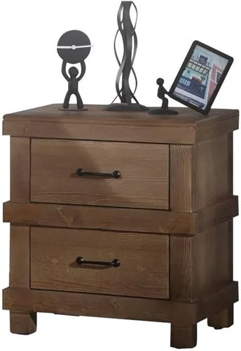 Miniatura 3 de Acme Adams - Cama nido doble de madera con 4 ruedas giratorias en madera de roble antiguo