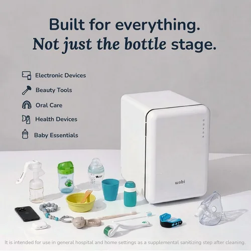 Miniatura 10 de WABI UVC LED 3 en 1 desinfectante y secadora caja de 360° Desinfecta, seca y almacena artículos diarios, equipo de alimentación para bebés