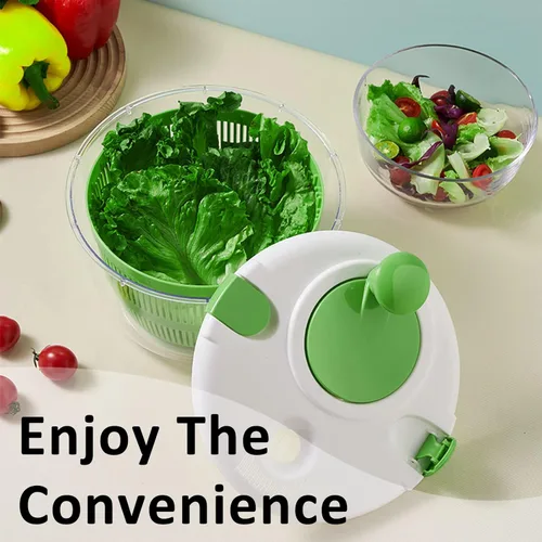Miniatura 3 de Escurridor de ensalada, lavadora de verduras de 5 litros con cuenco y colador, multiuso para lechuga, lavadora de frutas, hilandero de pasta y papas