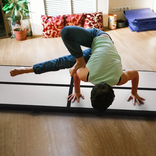 Miniatura 4 de Colchoneta de Aire de 10 pies/13 pies/16 pies/20 pies Pista de Volteretas Colchoneta Inflable de Gimnasia Pista de Volteretas con Bomba de Aire