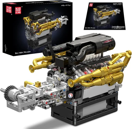 Mould King 10224 Valkyrie V12 Kit de construcción de motor, modelo mecánico de alto detalle de más de 974 piezas con pistones y engranajes de trabajo