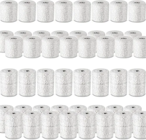 50 rollos de tela de yeso, tiras de gasa blanca, vendajes envolventes para manualidades, máscara de molde para el vientre, moldes corporales, arte