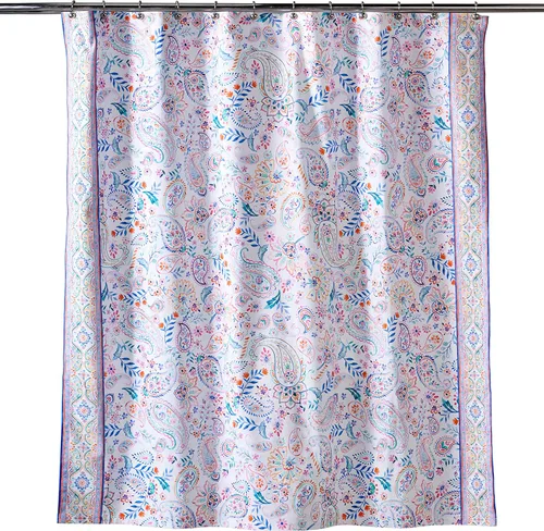 Miniatura 40 de Maison d' Hermine Cortina de ducha 100% algodón, un panel, 70 x 72 pulgadas, cortinas de ducha de tela lavable para baño, fácil de colgar con 12