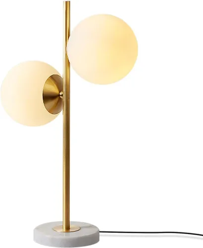 Miniatura 12 de KCO Lighting - Lámpara de mesa dorada de metal moderno de mediados de siglo con globo mate para mesita de noche, lámpara de pie de interior dorada
