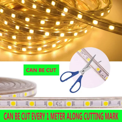 Miniatura 7 de SUYOOULIN Tira de luces LED, 59 pies/59.1 ft de alto voltaje AC110V-130V Waterpoof IP68 súper brillante 54000LM 2835 120 LEDs/m tiras de luz LED