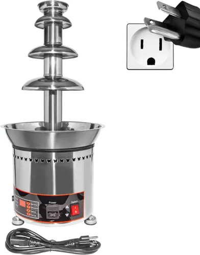 Miniatura 6 de ALDKitchen Máquina de fuente de chocolate de 4 niveles, capacidad de 6.6 lbs, acero inoxidable, termostato digital de 30 a 230.0 °F, 300 W, 110 V