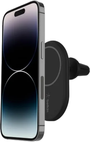 Belkin Cargador de Coche Magnético Inalámbrico Compatible con MagSafe 10W - Cargador Inalámbrico, Soporte Magnético para Ventilación de Coche y