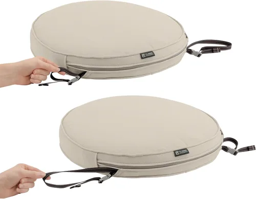 Miniatura 4 de Classic Accessories Montlake - Funda de cojín de asiento redonda resistente al agua para silla de exterior con forro deslizante, 18 x 2 pulgadas