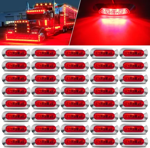 Miniatura 8 de ALFU 40 PCS Luces LED Ámbar DC 12-24V para Remolque, Luces Marcadoras Laterales Delanteras Traseras de Posición con Bisel Cromado para Remolque